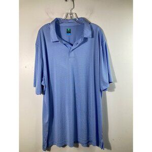 Mens Pro Tour Coolplay Golf Polo Shirt Short Sleeve Striped Blue White 2XL Polye